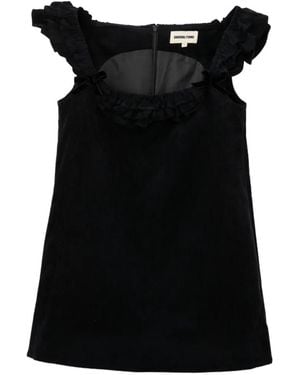 ShuShu/Tong Ribfluwelen Jurk Met Ruches - Zwart