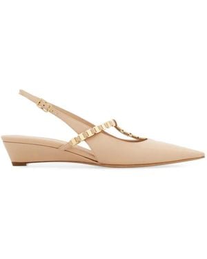 Ferragamo Vara Chain Slingback - Natural