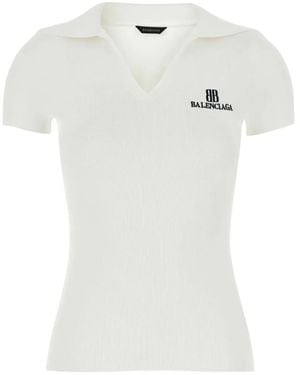 Balenciaga Ribbed T-Shirt - White