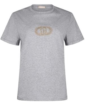 Liu Jo T-Shirt With Appliqués - Grey