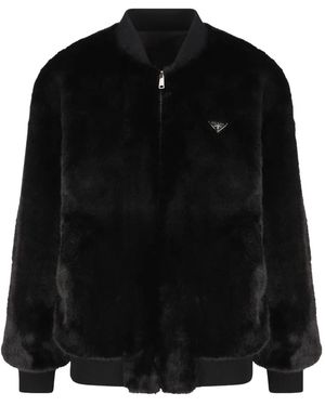 Prada Eco Fur Bomber Jacket - Black
