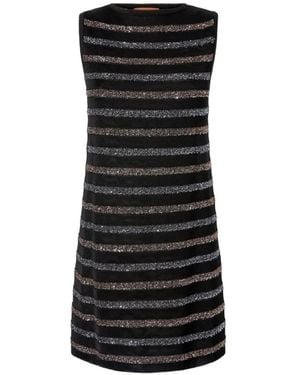 Missoni Striped Sequin-Embellished Mini Knitted Dress - Black