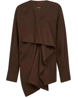 Uma Wang Top mit asymmetrischen Rüschen - Braun