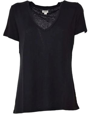 L'Agence Linen T-Shirt - Black