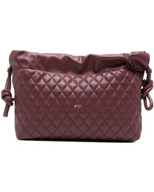N°21 Eva Quilted Knot Clutch Bag - Purple