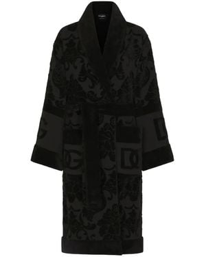 Dolce & Gabbana Bademantel Aus Monogramm-Jacquard - Schwarz