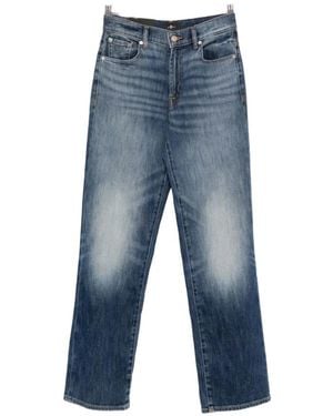 Seven7 Stovepipe Mid-Wash Jeans - Blue
