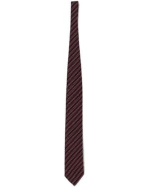 ZEGNA Diagonal-Stripe Silk Tie - Red