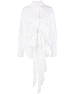 Quira Draped-Detail Cotton Shirt - White