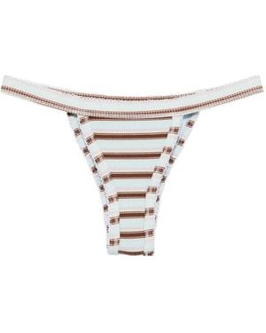Frankie's Bikinis Bikini À Rayures - Blanc