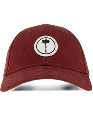 Palm Angels Logo-Patch Baseball Cap - Red