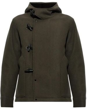 Stone Island Heavy Melton Hooded Jacket - Green