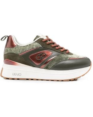 Liu Jo Logo-Plaque Leather Sneakers - Brown