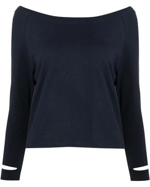 Gloria Coelho ボートネック ロングtシャツ - ブルー