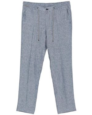 Corneliani Pantalon De Tailleur À Lien De Resserrage - Blue