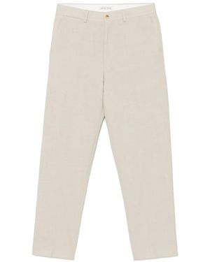 Carter Young Slub-Texture Pants - White