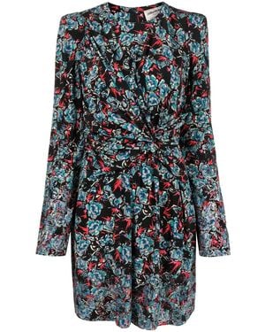 Zadig & Voltaire Radar Floral-Print Embellished Silk Minidress - Black