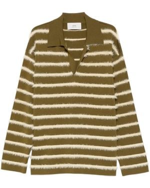 Ami Paris Gestreifter Pullover - Grün