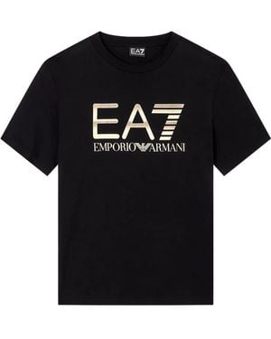EA7 Logo-Print T-Shirt - Black