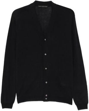 Low Brand V-Neck Button-Fastening Cardigan - Black