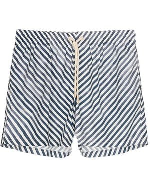 Mosso Sunwear Striped Drawstring Swim Shorts - Blue