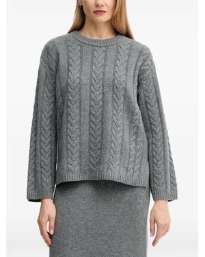 Mos Mosh Pull Bryndis En Maille Torsadée - Grey