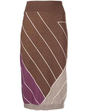 Stella McCartney Knitted Geometric-Pattern Skirt - Purple