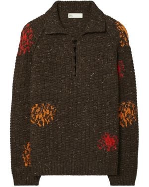 Tory Burch Trui Met Geborduurd Detail - Bruin