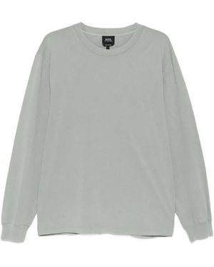 A.P.C. Camiseta Con Logo Estampado - Gris