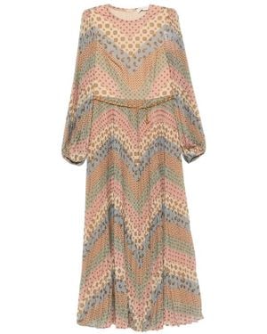 Zimmermann Sunray Paisley-Print Pleated Midi Dress - Natural