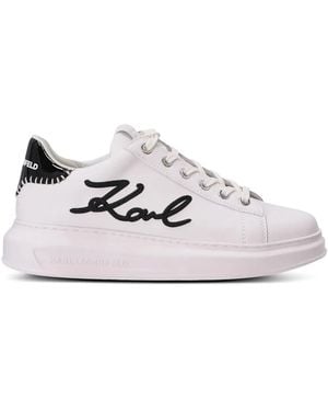 Karl Lagerfeld Embroidered-Logo Trainers - White