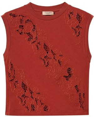 Twinset Lace Top - Red