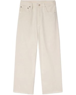 Agolde Frayed-Hem Jeans - White