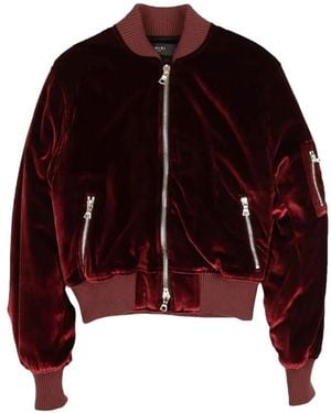 Amiri Velvet Bomber Jacket - Red