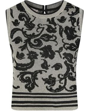 Liu Jo Crew-Neck Ribbed-Knit Vest - Black