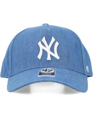 47 HAT Logo-embroidered Denim Baseball Cap - Blue