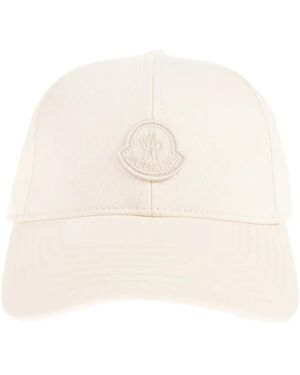 Moncler Logo-Patch Cap Hat - Natural