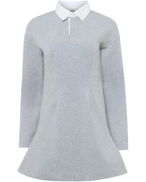 JW Anderson Long-Sleeve Polo Dress - Gray