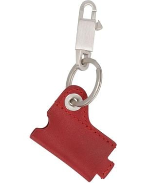 Rick Owens Lighter-Case Leather Clasp Keyring - Red