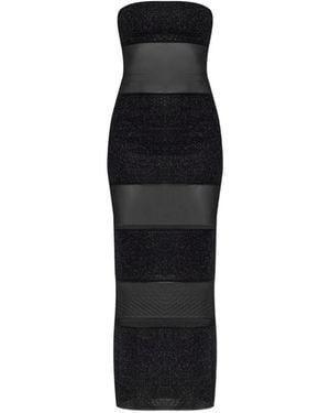 Oséree Lumiere Stripes Long Dress - Black