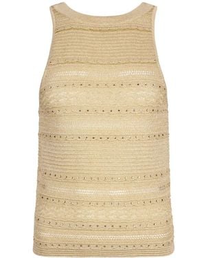 Liu Jo Openwork Knit Top - Natural