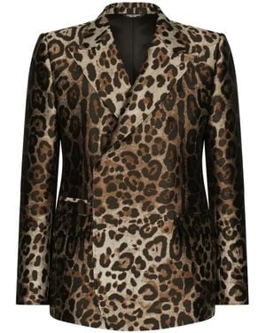 Dolce & Gabbana Sicilia-Fit Double-Breasted Jacquard Suit - Black