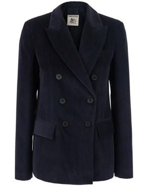 Semicouture Double-Breasted Corduroy Jacket - Blue