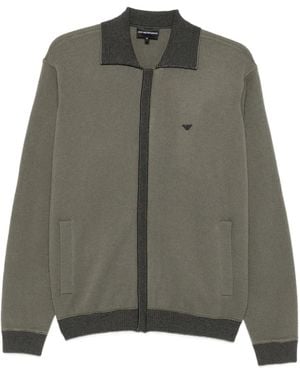 Emporio Armani Ribbed-Trimmed Jacket - Green