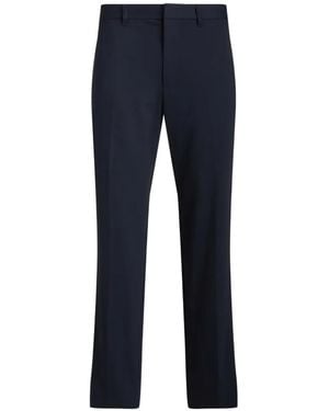 Emporio Armani Belt-Loop Tailored Trousers - Blue