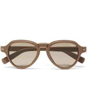 ZEGNA Gafas de sol con montura piloto - Marrón