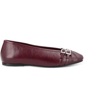 Alohas Buckled Ballet Flats - Red