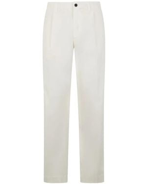 Incotex Pleated-Front Loose-Fit Pants - White