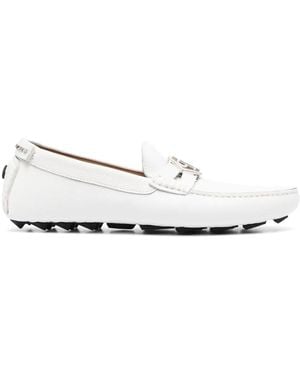 Philipp Plein Logo Moccasin Loafers - White