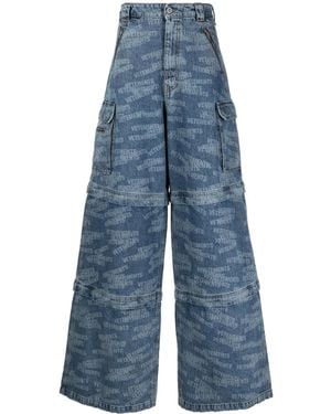 Vetements Transformer Logo-Print Jeans - Blue